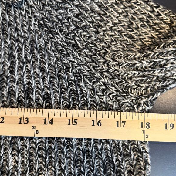 Ann Taylor Chunky Knit Button Front Cardigan Sweater | Black Marled | Size Large - Picture 4 of 9